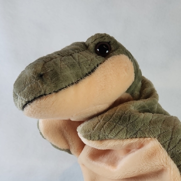 Green and Beige Adorable PIER ONE IMPORTS Dinosaur Hand Puppet - Picture 2 of 6